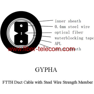 FTTH Duct Cable 2 Core with Steel Wire Strength Member