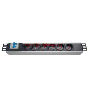19" 1U 6 ways Italy Type Outlets PDU with Surge Protector 