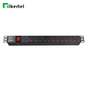 19" UK Type PDU Socket 6 Ways with Power Cable