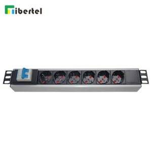 19" 1U 6 ways Italy Type Outlets PDU with Surge Protector 