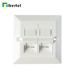 2ports UK Type Bevelled Wall Plate with CAT5e Keystone Jack