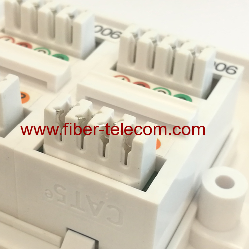 2ports UK Type Bevelled Wall Plate with CAT5e Keystone Jack