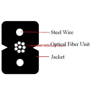 GJXH-8B6 FTTH Indoor Cable 8 Core Steel Wire Strength Member