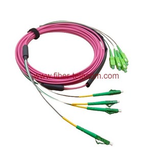 LC To SC 4 Core MM Fiber Optic Fan Out Patch Cord 