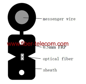 GJYXFCH-2B6 FTTH Drop Cable 2 Fiber Fig.8 with 0.5mm FRP Strength Member 