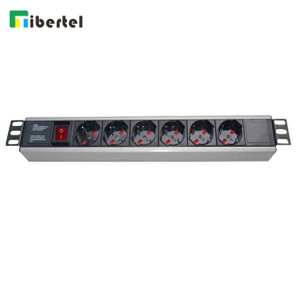 Italy 6 Ways 19 inch Rack PDU Socket Aluminum Housing with Switch TJ06CIT06 