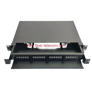 Slide Type Fiber Optic Patch Panel 1U with Removeable Adaptor Panels